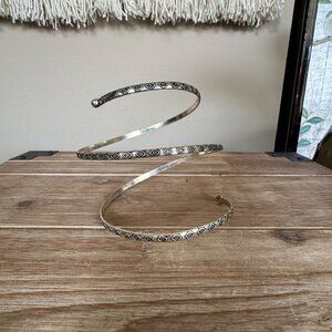 Silver Plated Brass Adjustable Boho Belly Dance Festival Upper Arm Cuff Bracelet